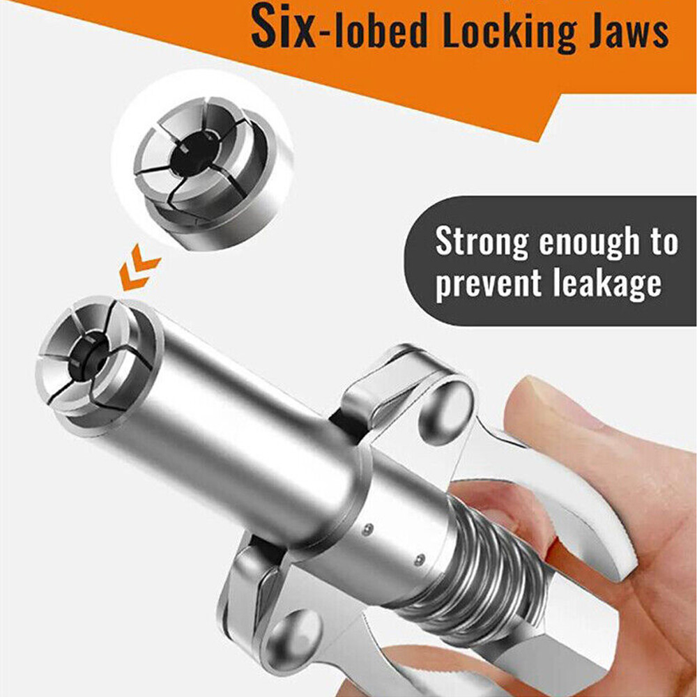 High Pressure 10000PSI Grease Gun Coupling Coupler End Fitting 1/8”NPT Kit
