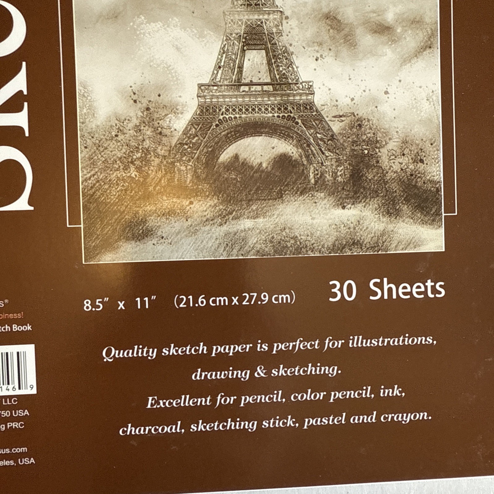 30 Sheets 8.5" X 11" Side Bound Spiral Premium Sketch Book