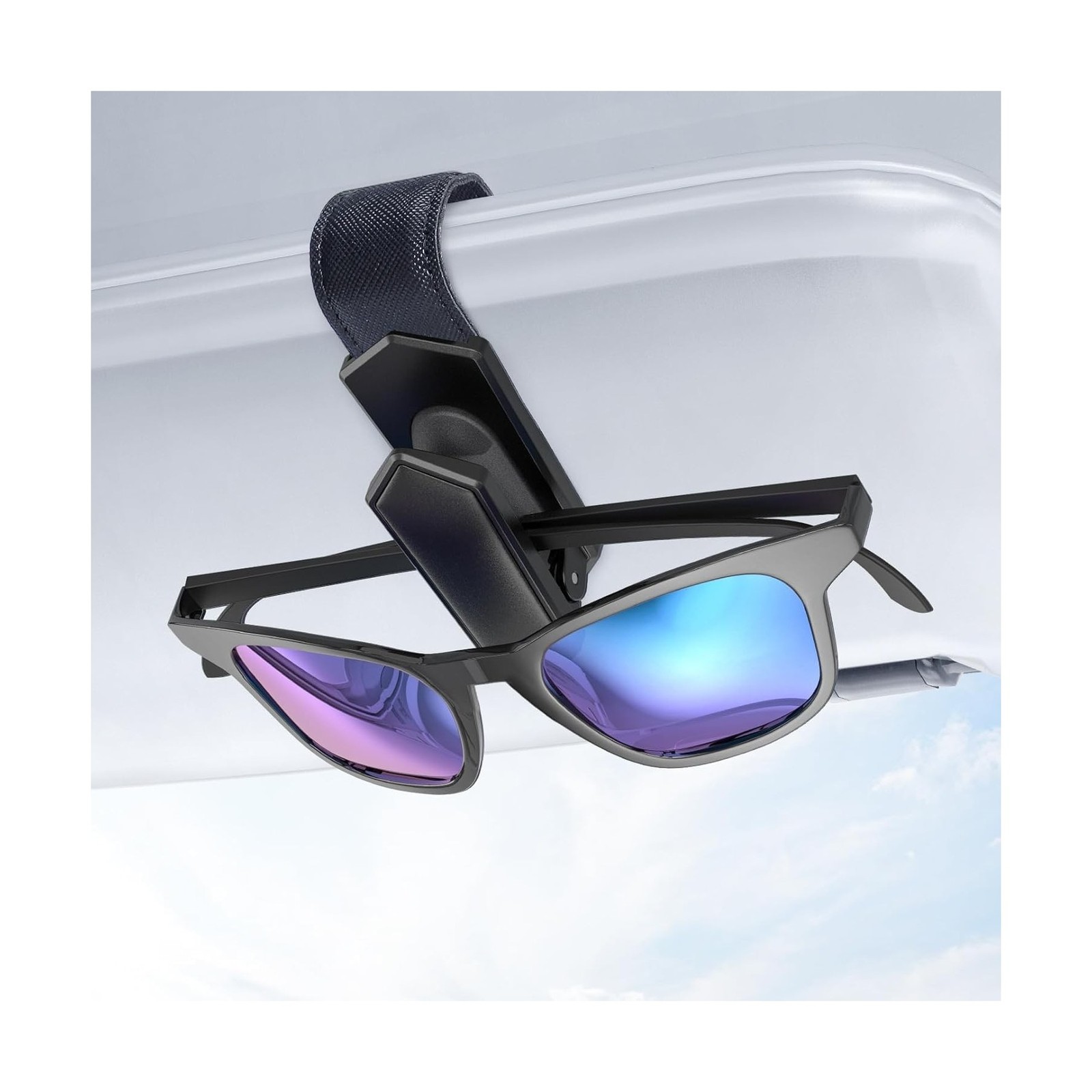 Veharvim Sunglass Holder for Car (One-Handed-Operation, Gentle & Secure Hold,...