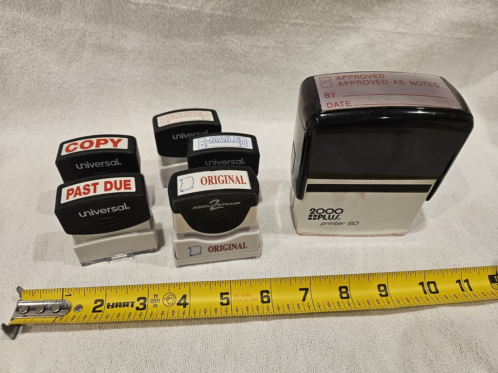Universal AccuStamp Self-Inking Stamp Set BlueRed COPY ORIGINAL RECEIVED EMAILED