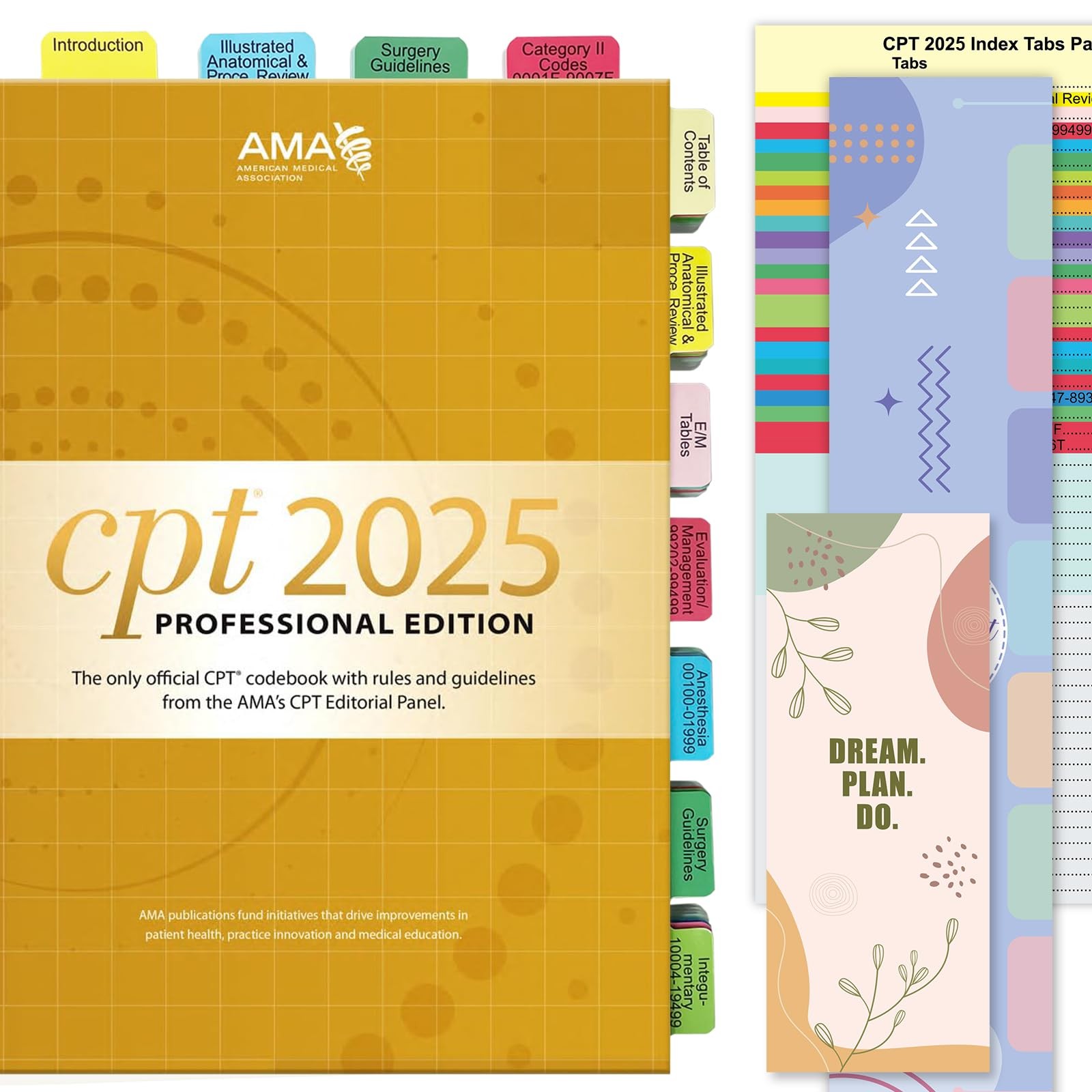 Upgraded Index Tabs for CPT 2025 Professional Edition, Medium, Colorful