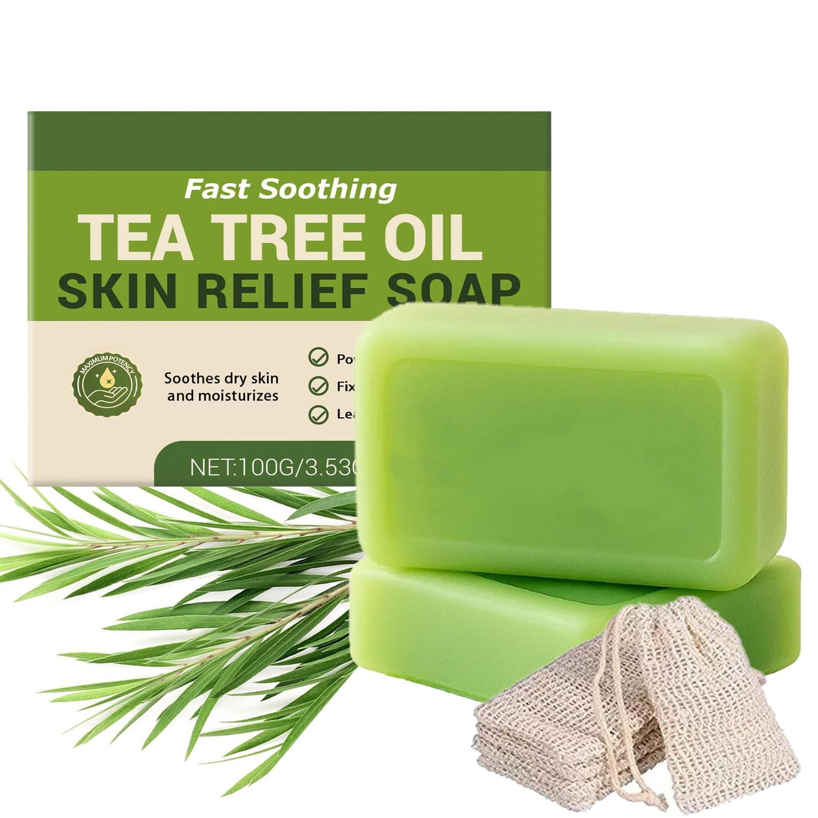Tea Tree Oil Cleansing Soap Bar 3.5oz Natural Exfoliating Foot & Body Soap