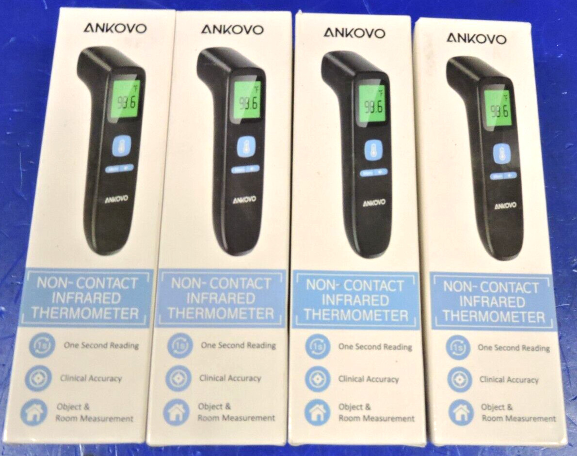 Lot 4 NEW Ankovo FC-IR200 Non Contact Infrared Body Forehead Digital Thermometer