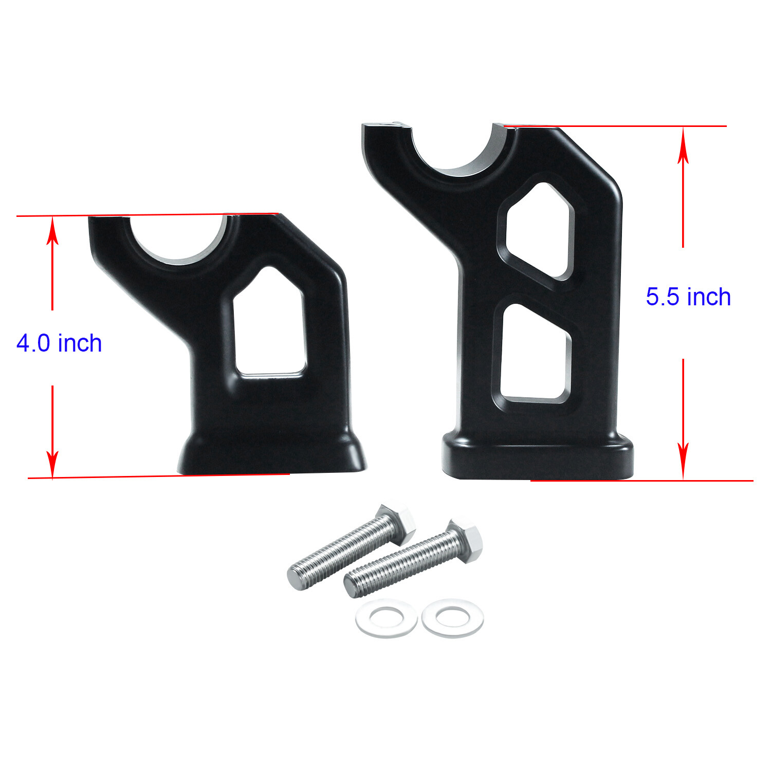 1.5" Handlebar 5.0" Black Risers Kit for Harley 2018-2024 Fat Bob FXFB FXFBS