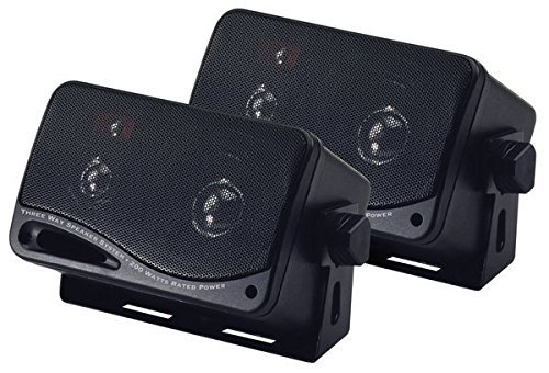 NEW (2) 3-way Surface Mount Speaker Pair Marine House boat Car Audio 4ohm 200w