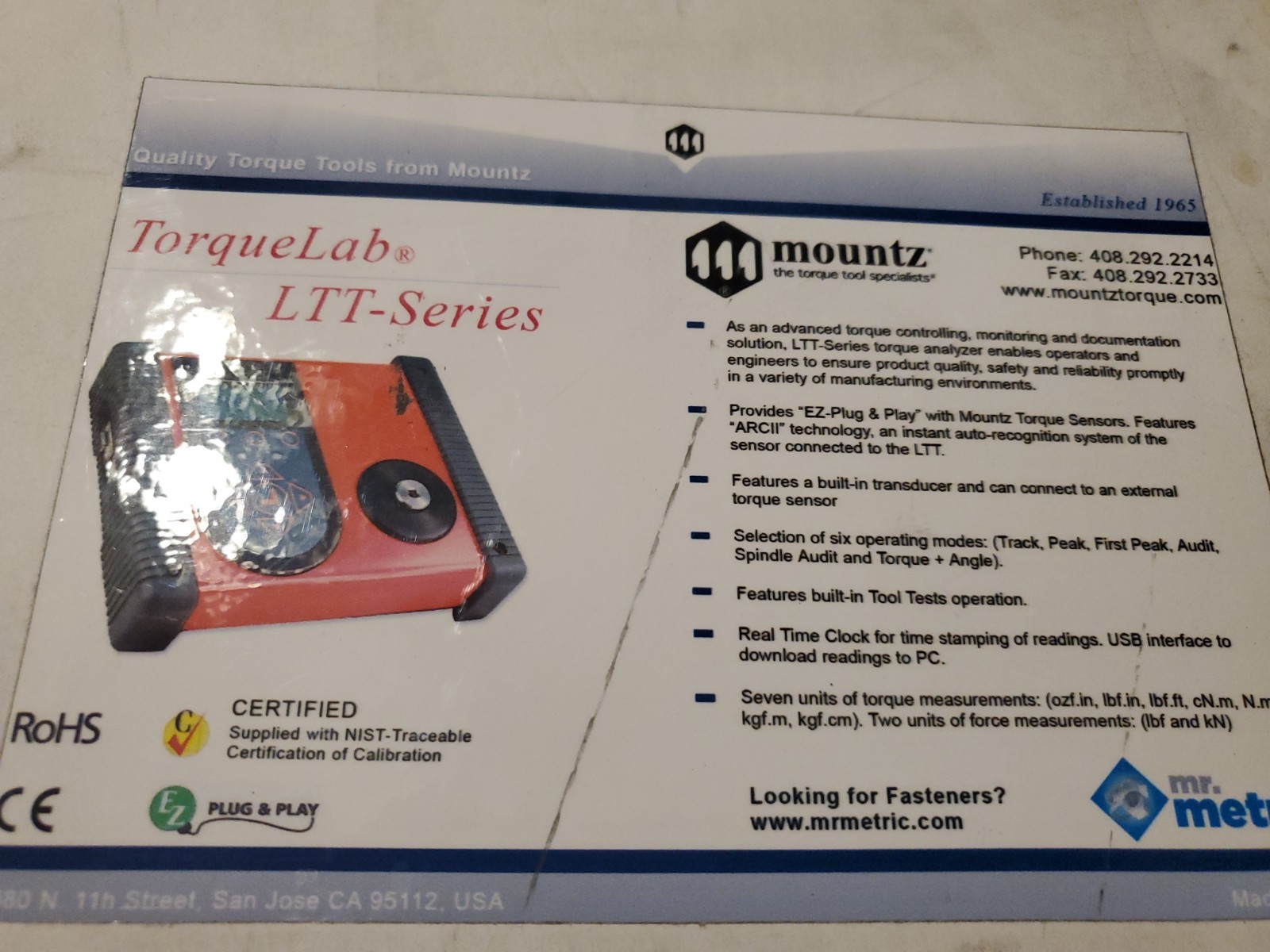 LTT-2100 Torque Calibration Tool