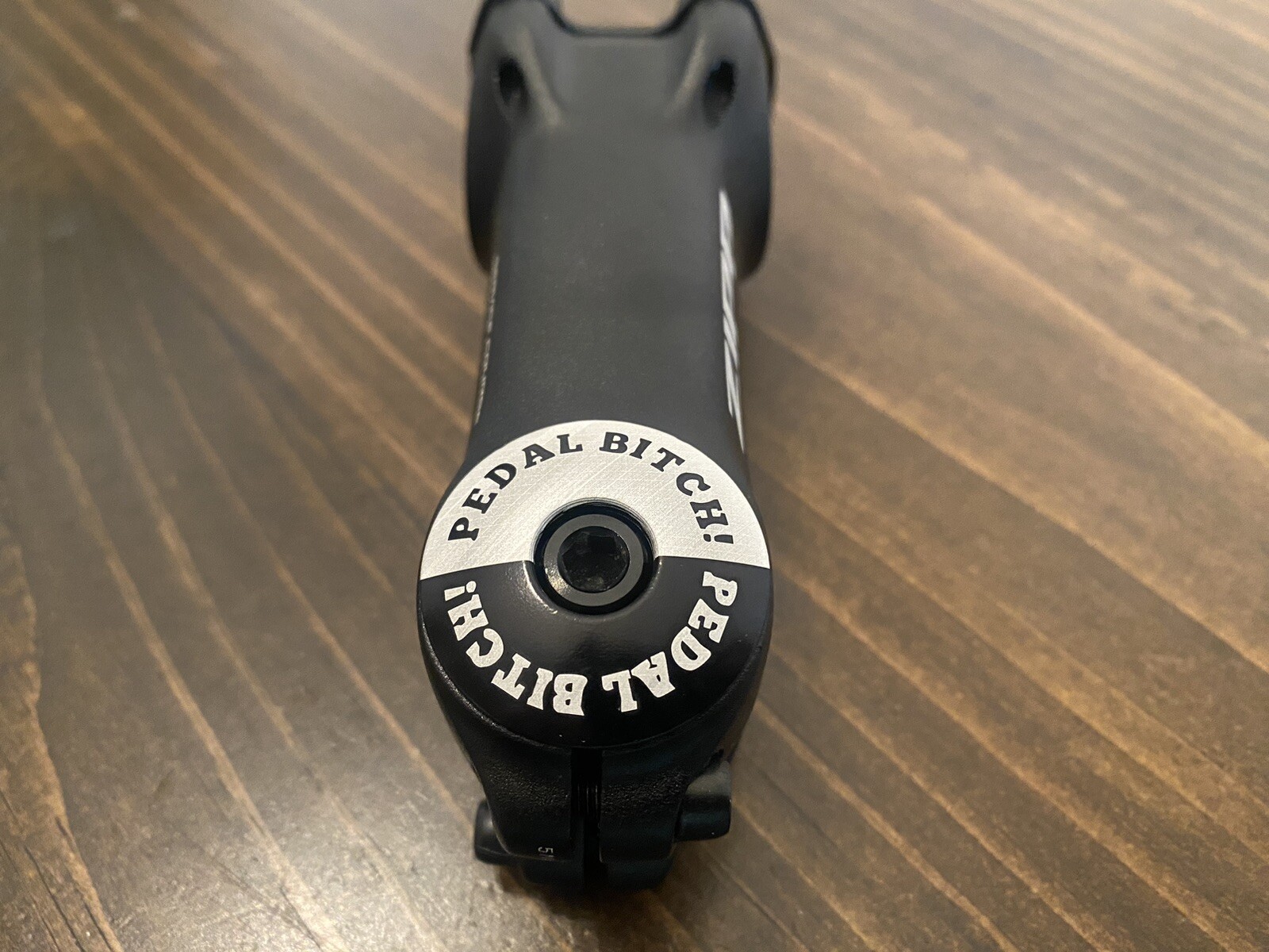 PEDAL B*TCH - Laser etched Threadless Bicycle Headset Stem Cap 1 1/8