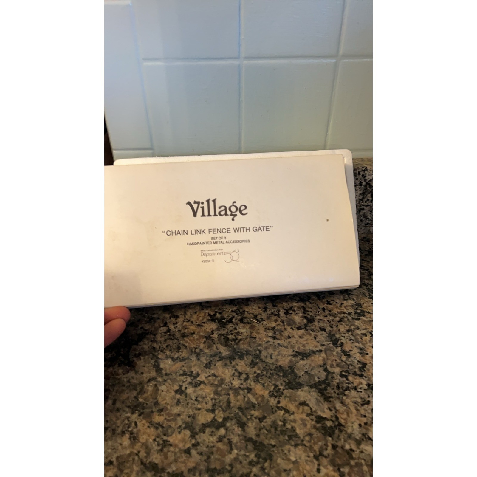Vintage Department 56 Village Chain Link Fence with Gate item 5234-5 x 5