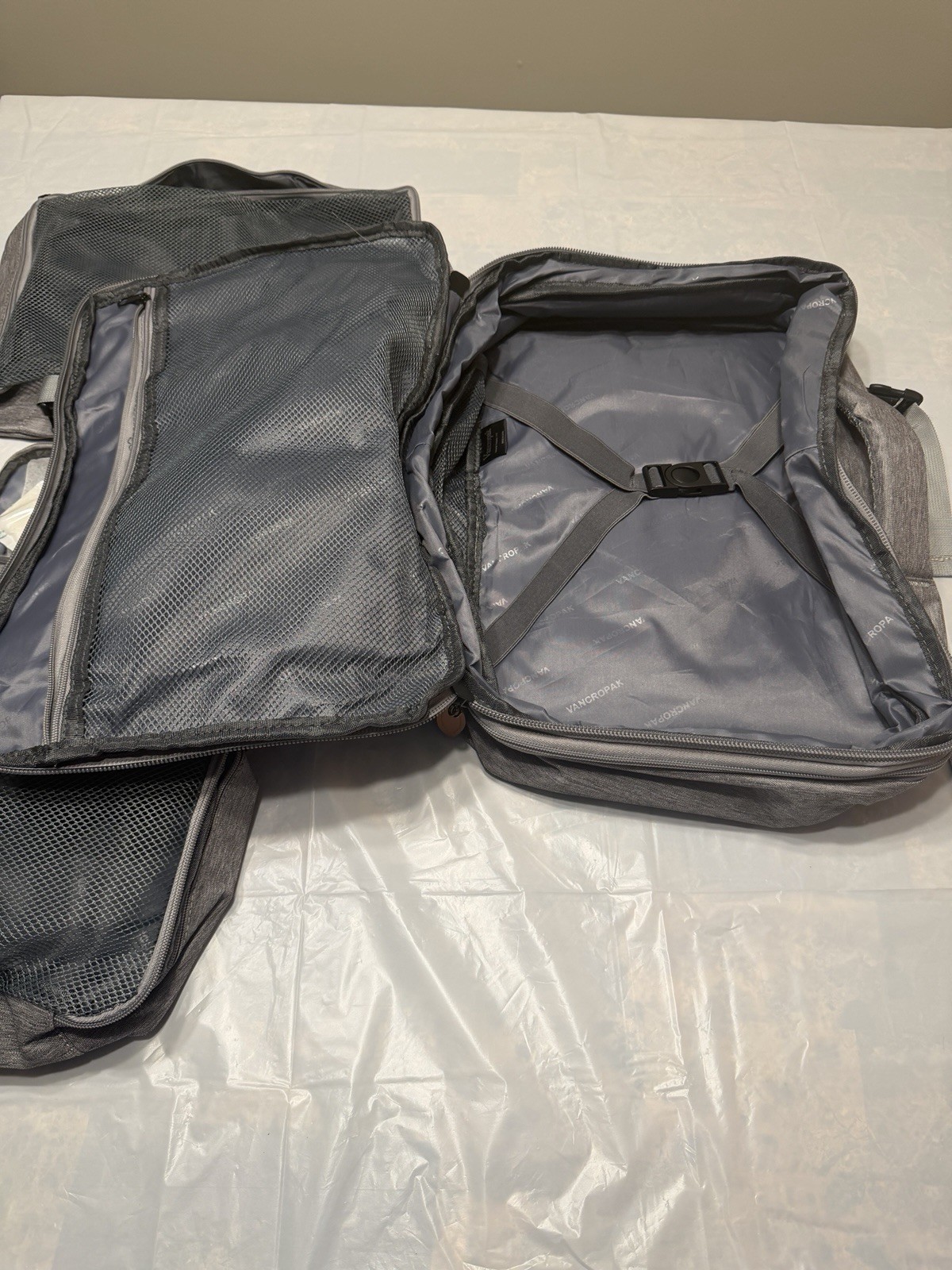 Vancropak Gray Expandable Carry On Backpack with Packing Cubes