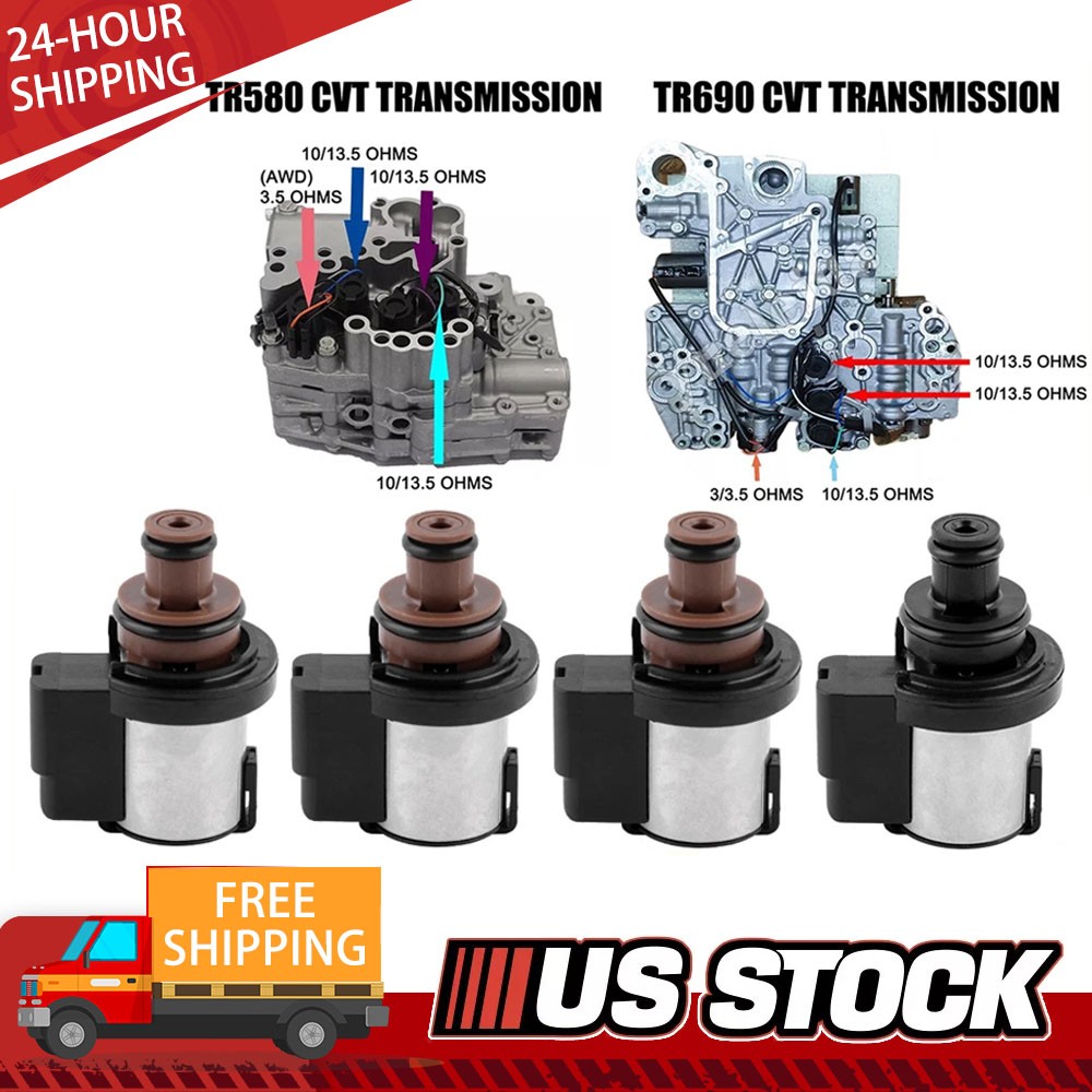 4x Torque Converter AWD Pressure Control & Lock-Up Solenoid For Subaru TR580/690