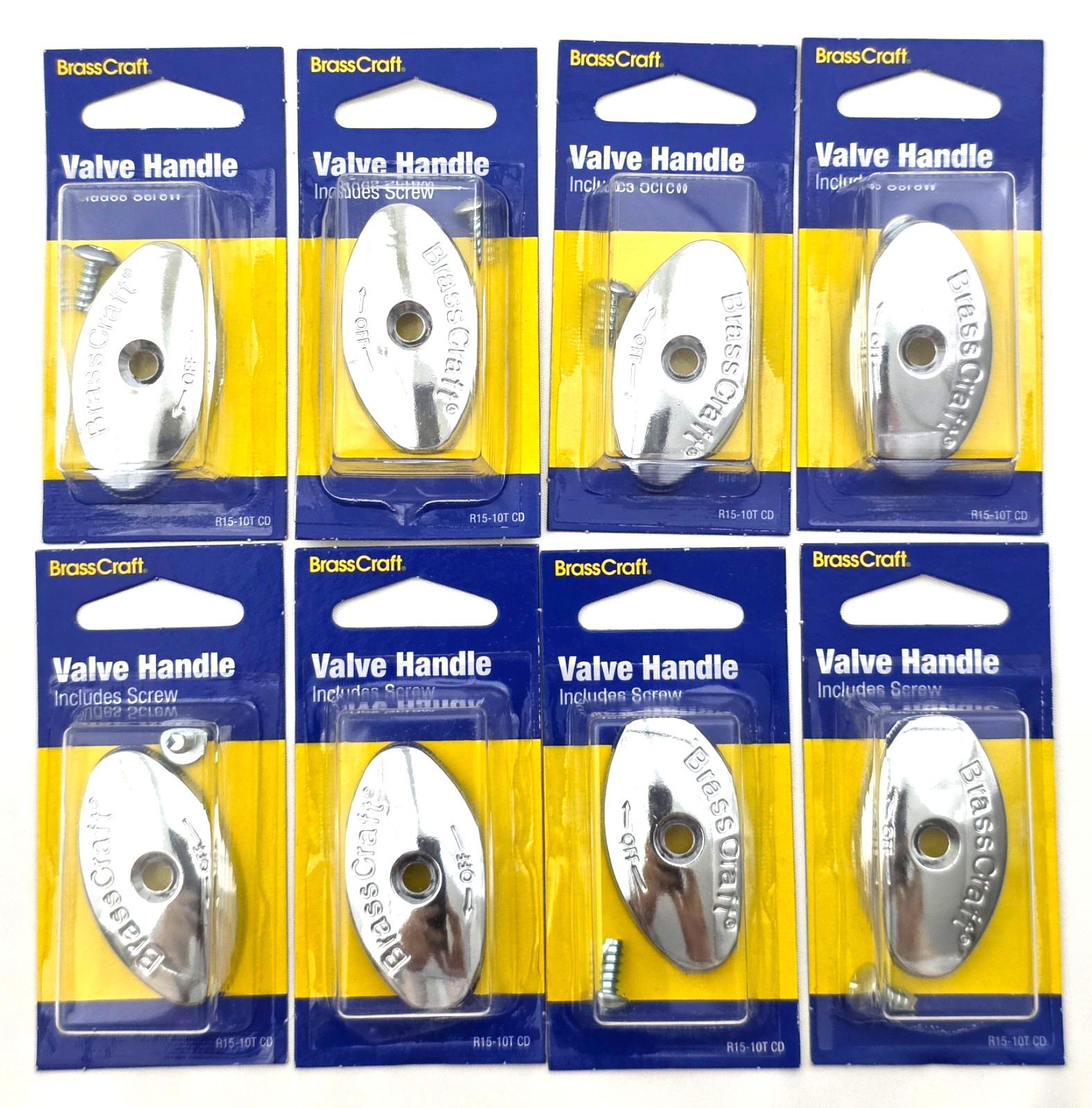 Lot of 8 BrassCraft R15-10T-CD Water Supply Valve Handles Includes Screw