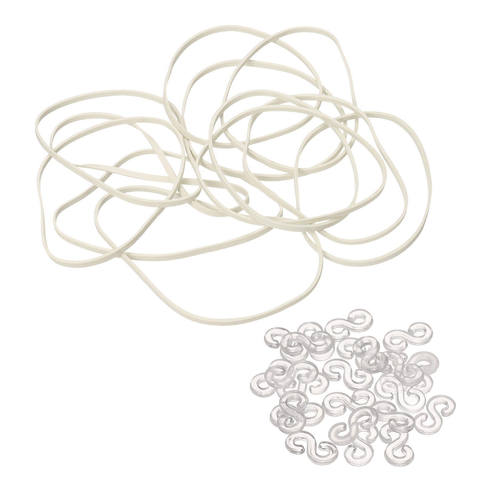 380Pcs Rubber Bands, 4.72x0.1 Inch Elastic Bands Cable Ties for Office, White