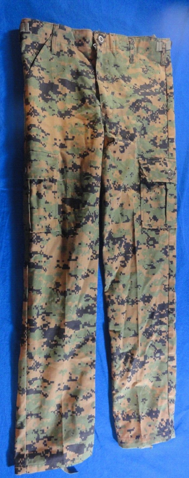 USMC MARINE CORPS WOODLAND MARPAT CAMO OUTDOOR CARGO PANTS YOUTH LARGE 29X27