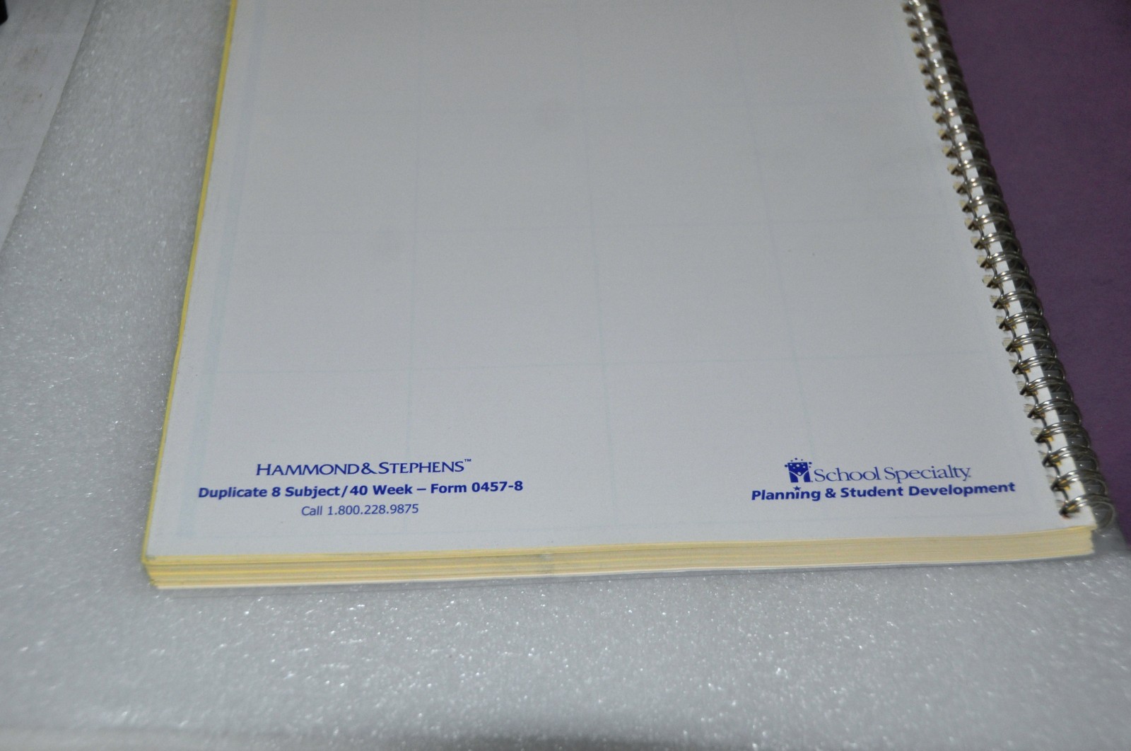 5 Hammond Stephens Lesson Plan Book Form 0457-8 -Wire Bound Free Ship