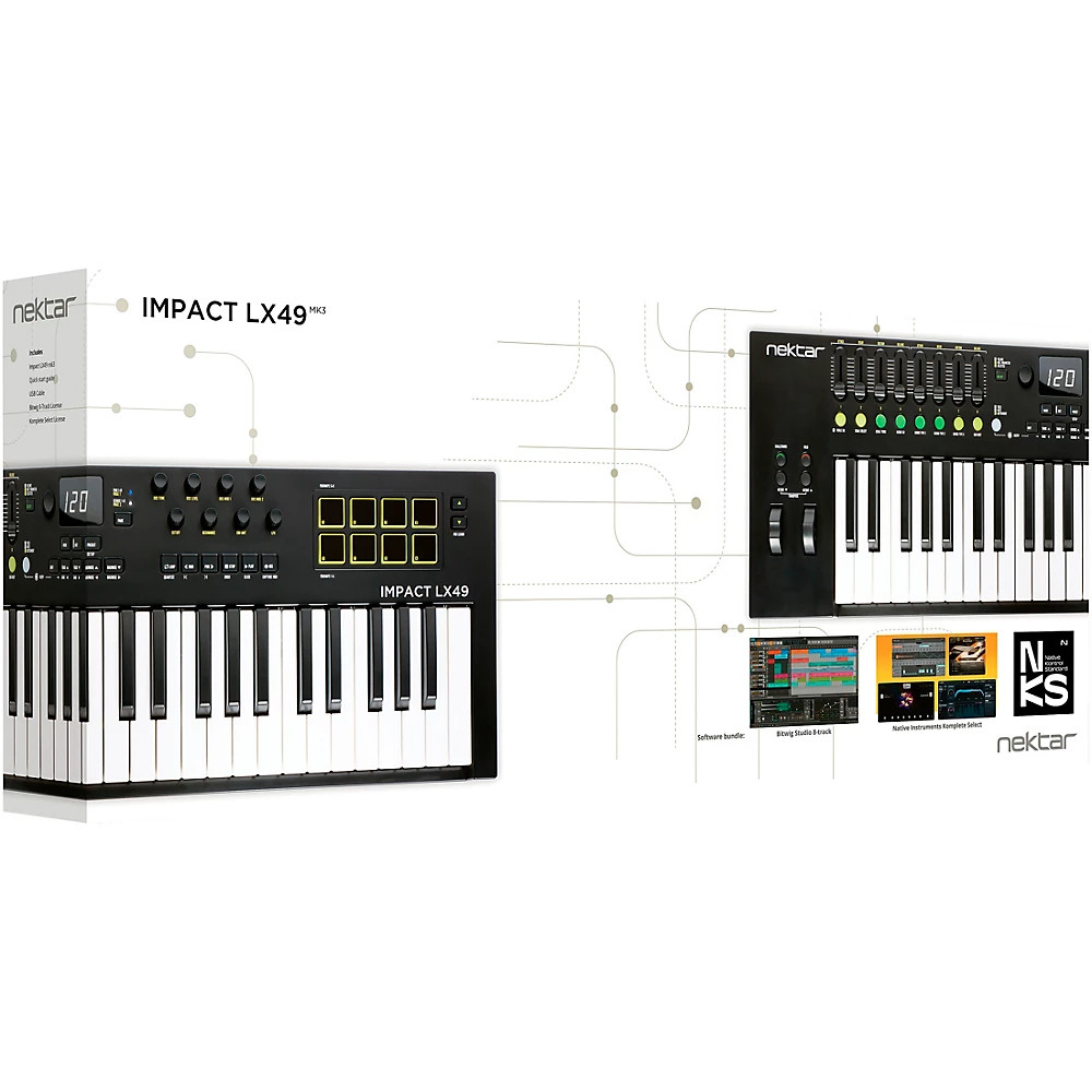 Nektar Impact LX49 mk3 MIDI Controller Black