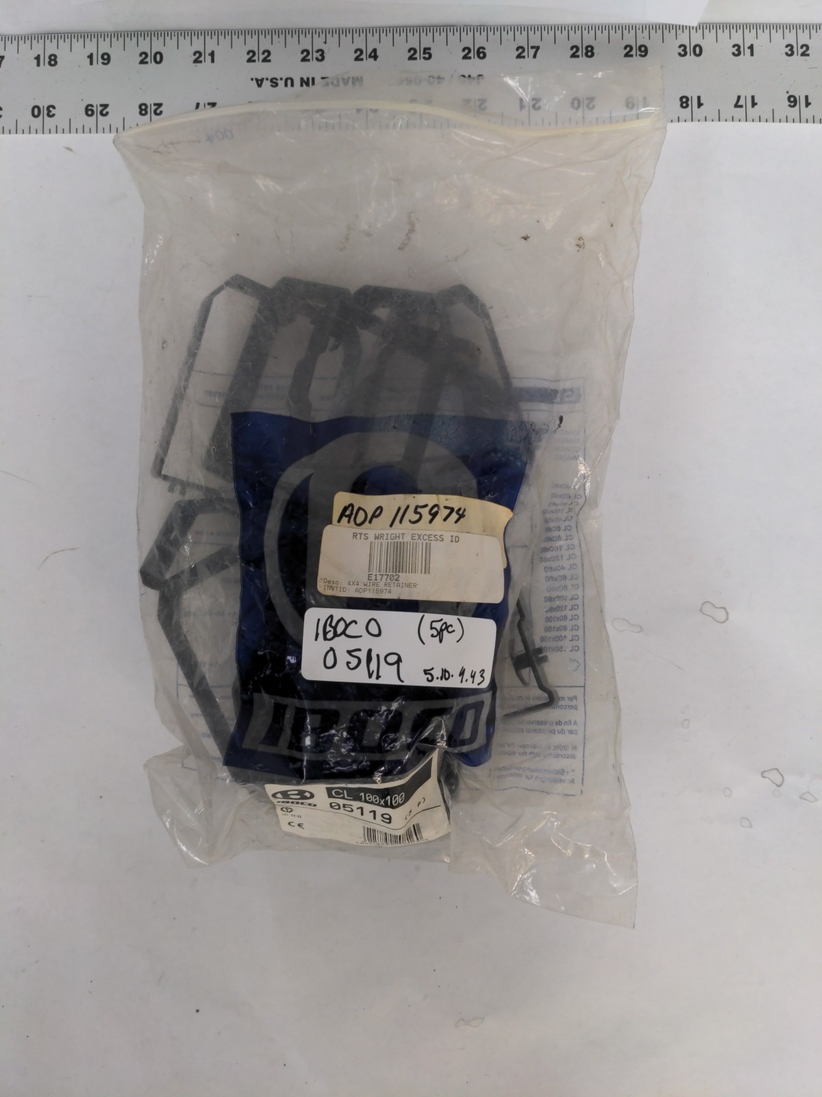 IBOCO 05119, 5 PC., 4X4 WIRE RETAINER