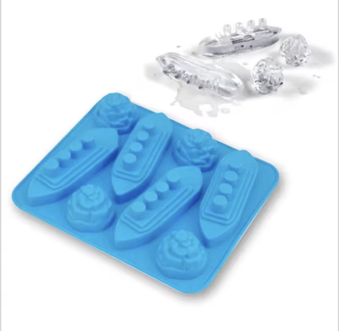 Titanic Ship Ice Cube Mold Silicone Tray Iceberg Novelty Cocktail Whiskey