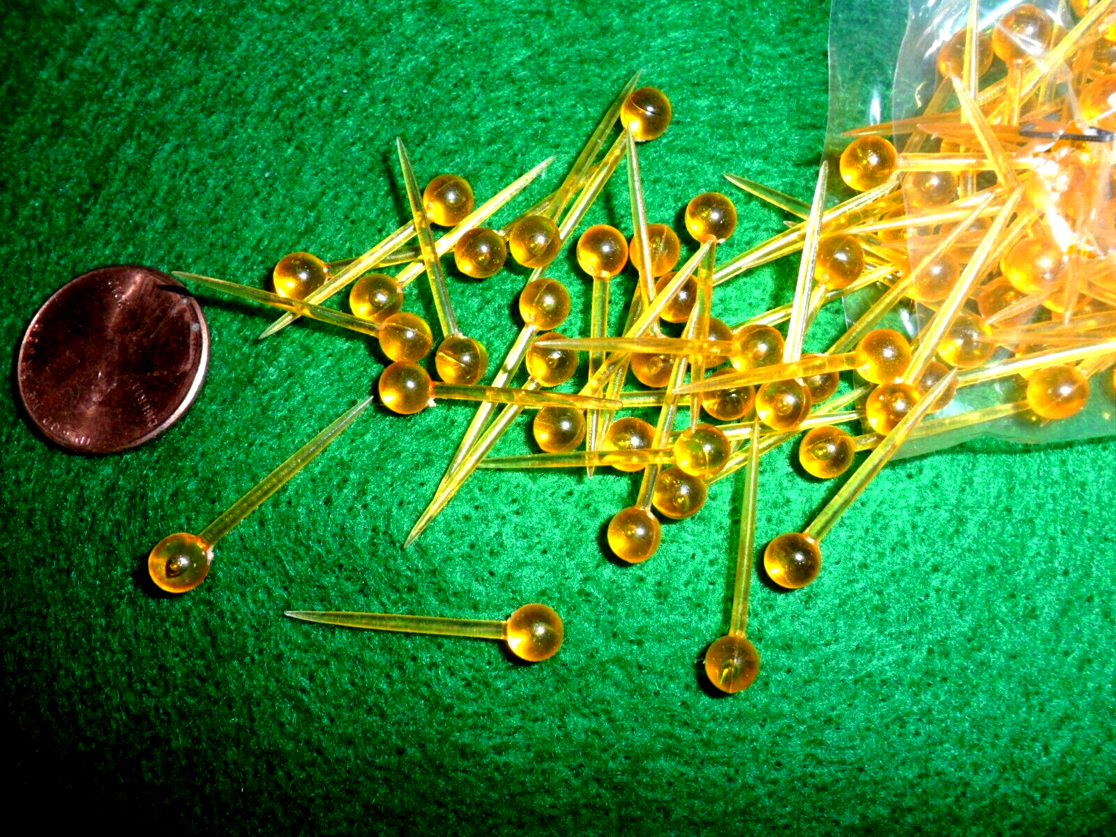 Vintage Translucent Orange Sparkle Pins (Sequin Pins)