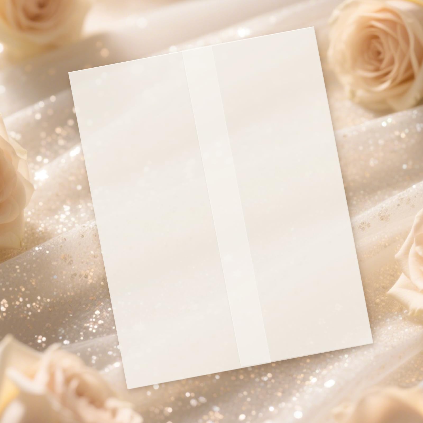 30 PCS PreFolded Vellum Jackets For 4.25x5.5 Invitations 100GSM Translucent