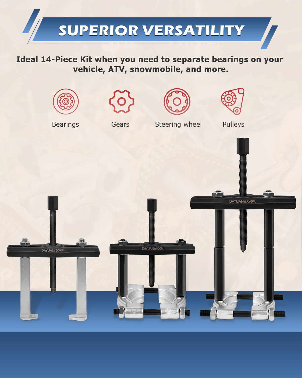 52 in 1 Custom Bushing Driver Set - Bundle with - 14Pcs Bearing Separator Puller