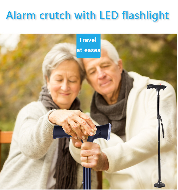 Extendable Foldable LED Walking Cane Adjustable Hiking Walking Stick With Alarm