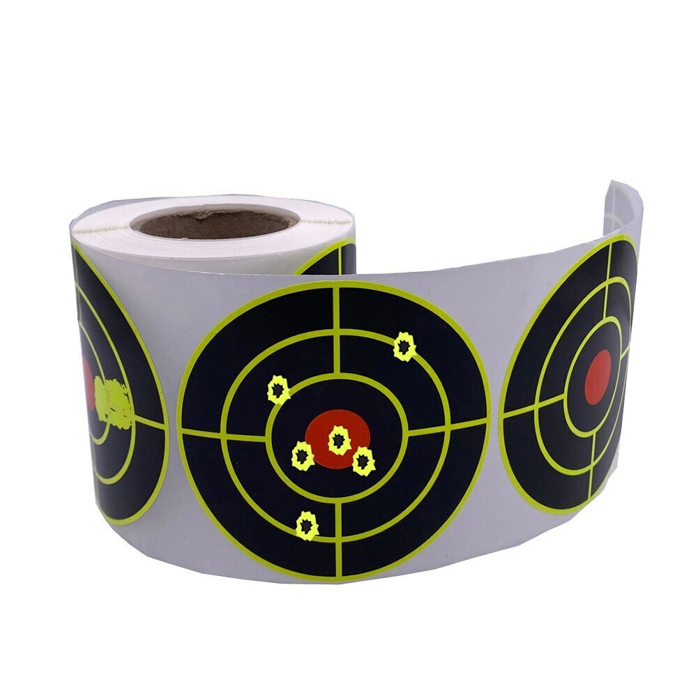 250pcs 3" Shooting Splatter Target Stickers Roll Fluorescent Self Adhesive Paper