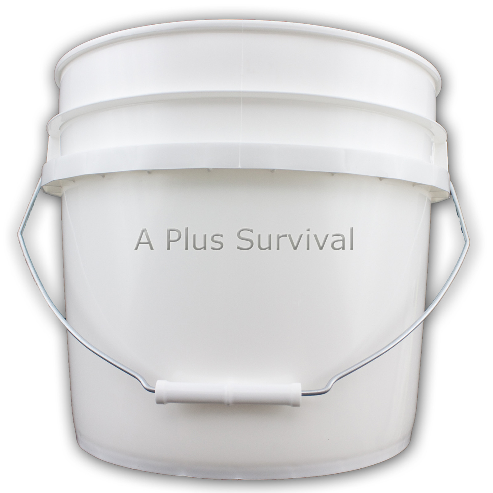 3.5 Gallon White Food Grade Storage Bucket - No Lid - Survival Ration Rice Beans