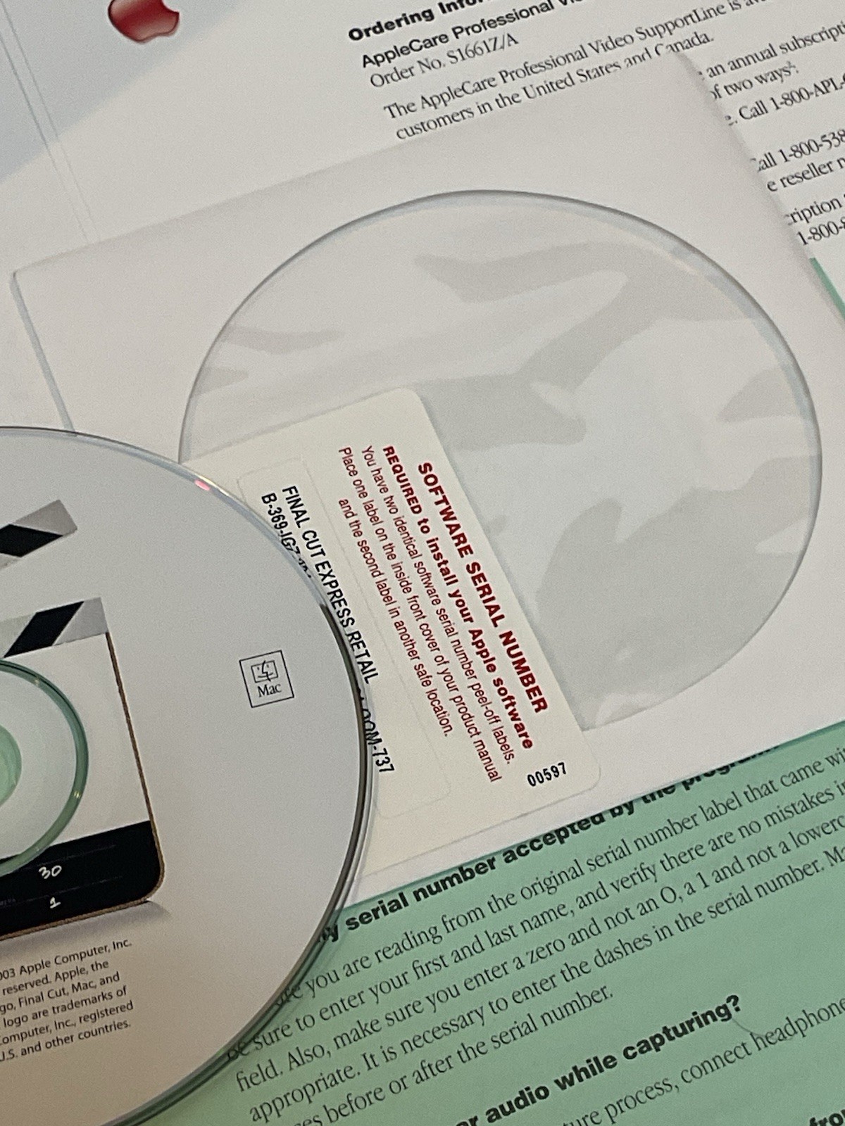 Vintage Apple Mac Final Cut Express Software Editor Version 1.0