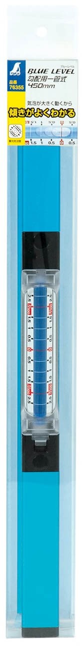 Shinwa Sokutei Blue Level, Single-Pipe Type, Gradient, 450mm, 76355