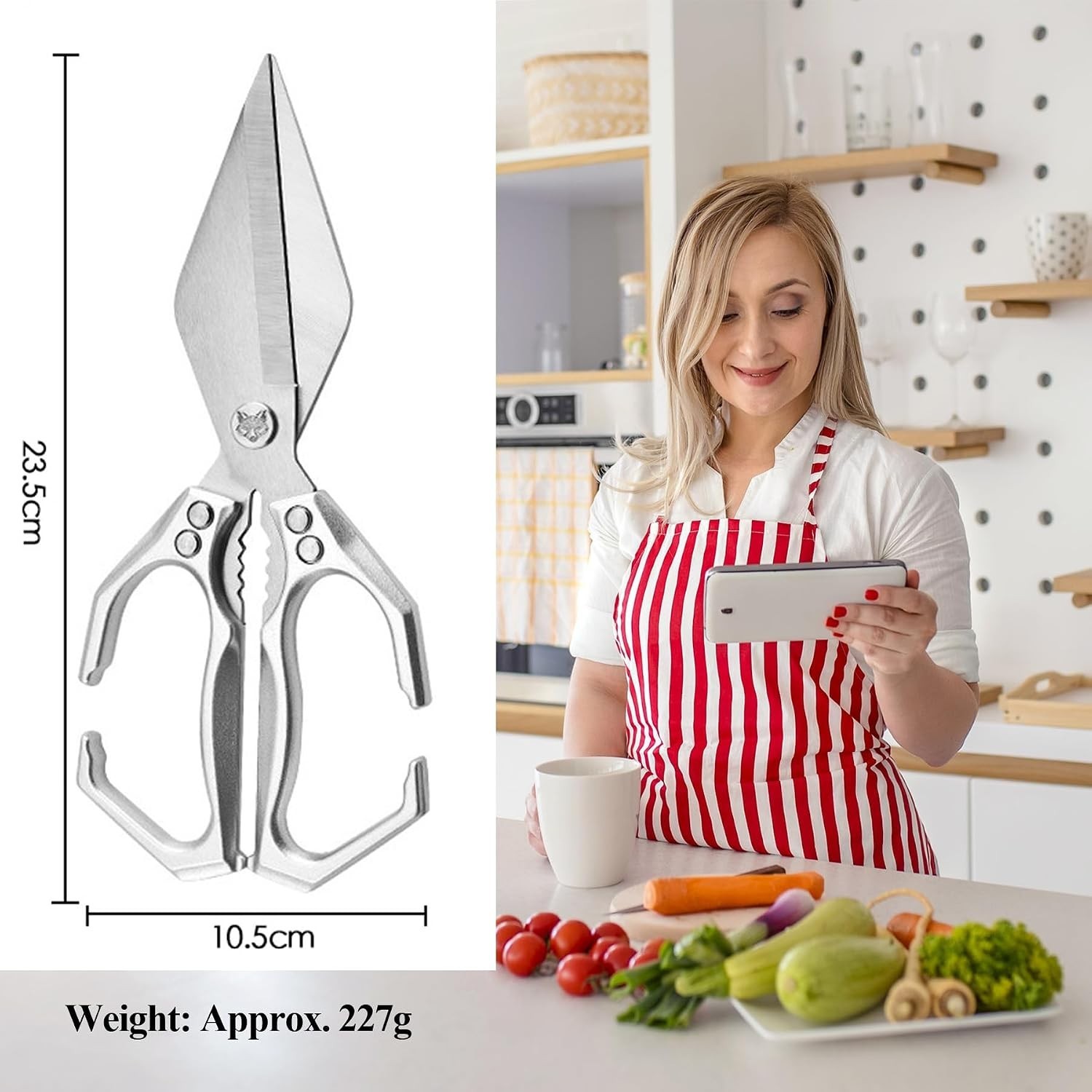 Heavy Duty Kitchen Shears for Bone Cutting, 2 Pack Ultra Sharp Poultry Scissors,