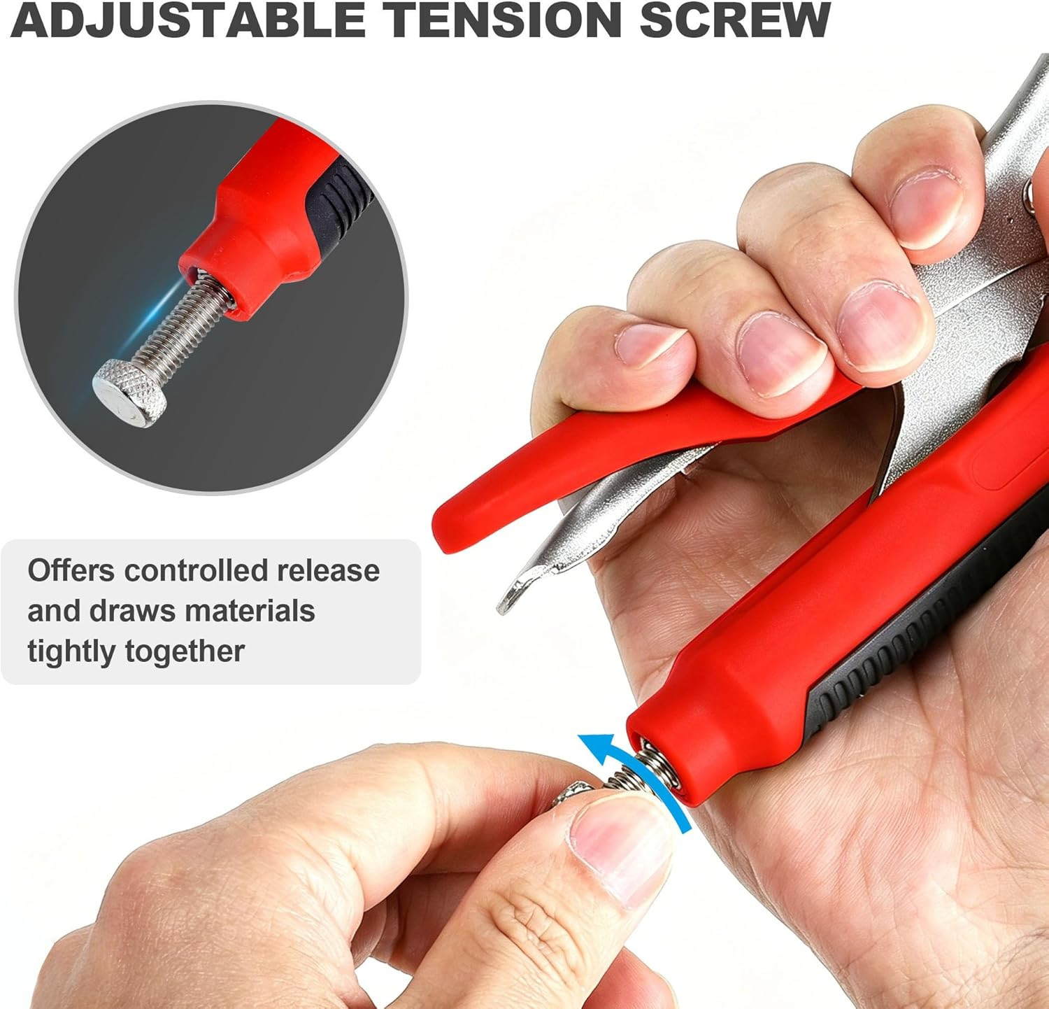 4-Piece Locking Pliers Set with Heavy Duty Grip, Red