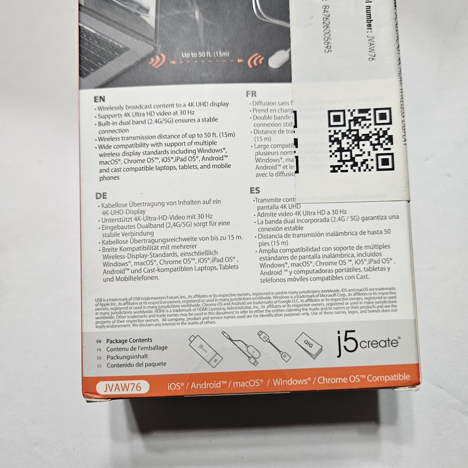 J5 Create Screen Cast 4k Wireless Display Adapter