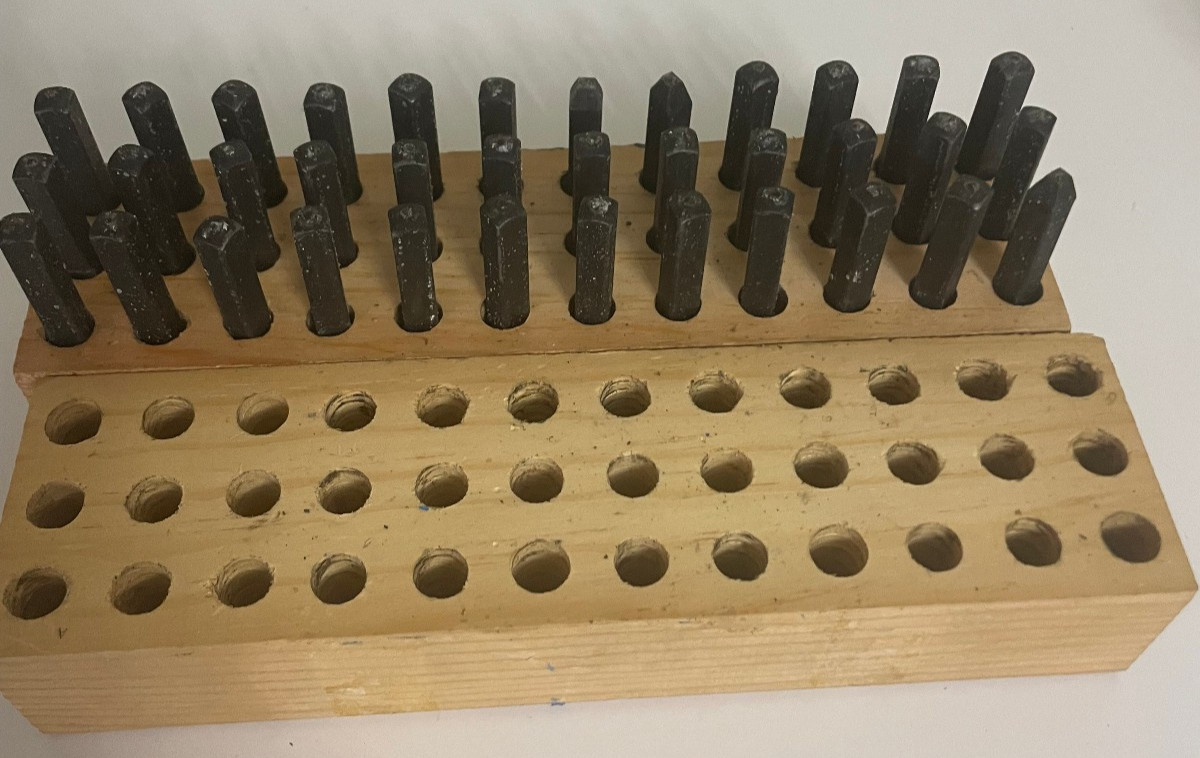 Young Bros. Machine Made Steel Stamps 36 Letters & Figures 1/16" -1.6mm