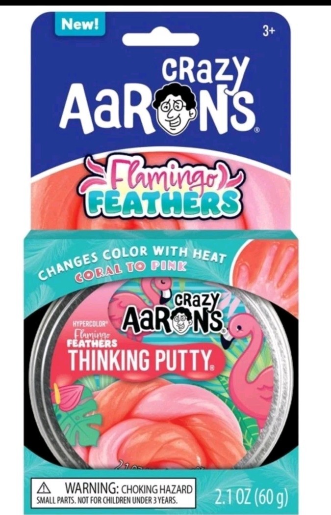 Crazy Aaron’s Flamingo Feather Putty 2.1oz Coral To Pink Color Changing