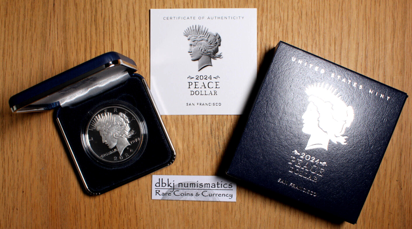 2024 S Peace Silver Dollar Proof Coin - 24XL - OGP & COA
