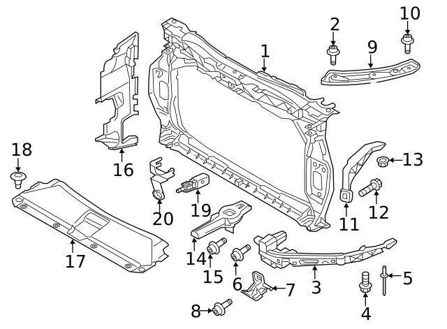 Genuine Audi Side Air Baffle 8U0-121-284-J