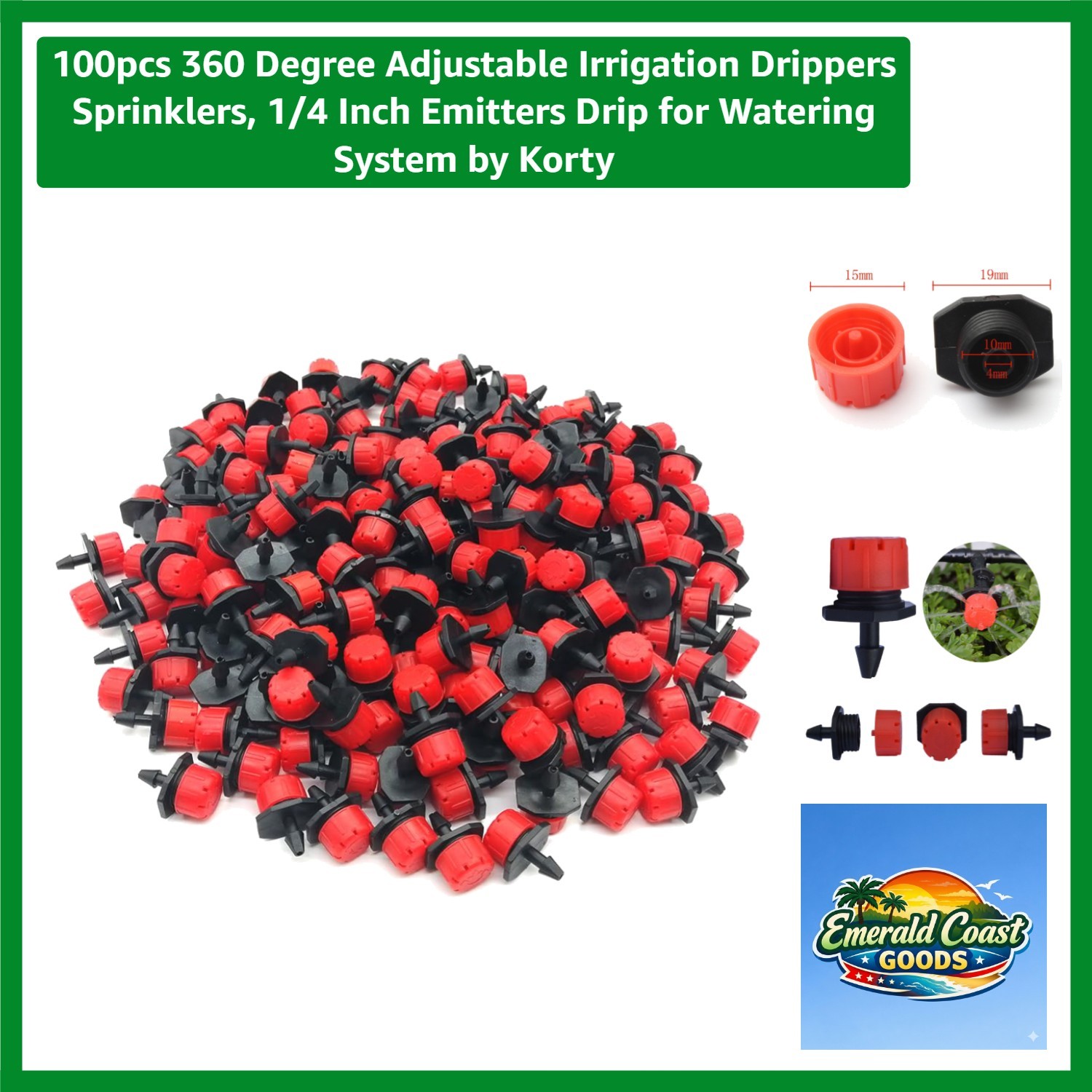 100pcs 360° Adjustable Irrigation Drippers for Efficient Garden Watering