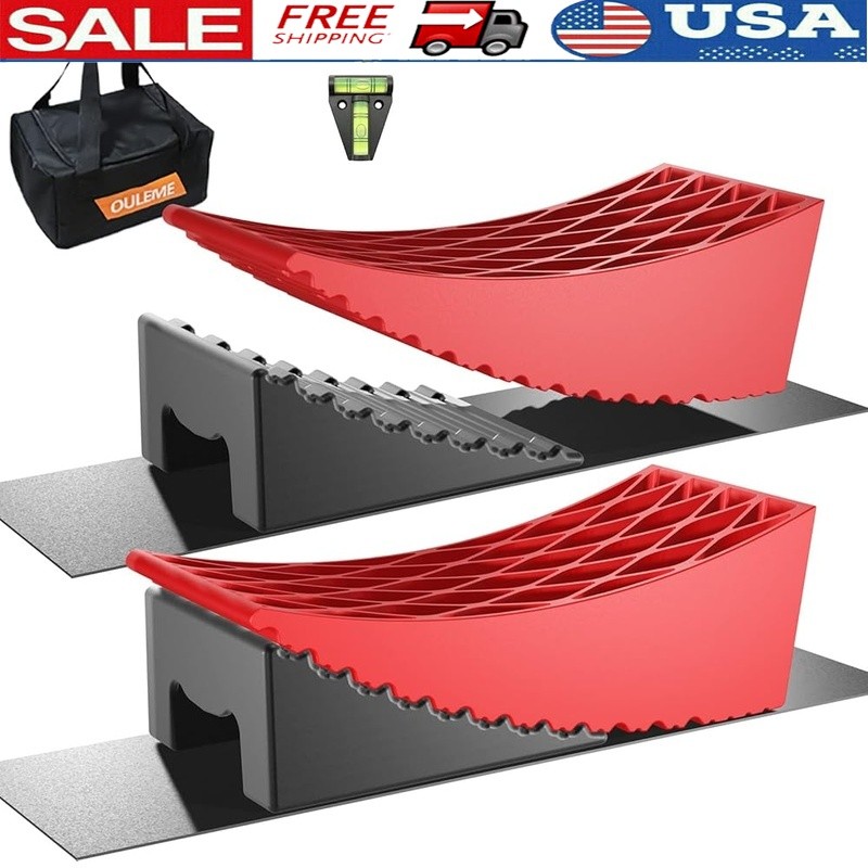 Heavy Duty RV Leveling Blocks Non-Slip Design Tandem Trailers 35K lb Capacity US