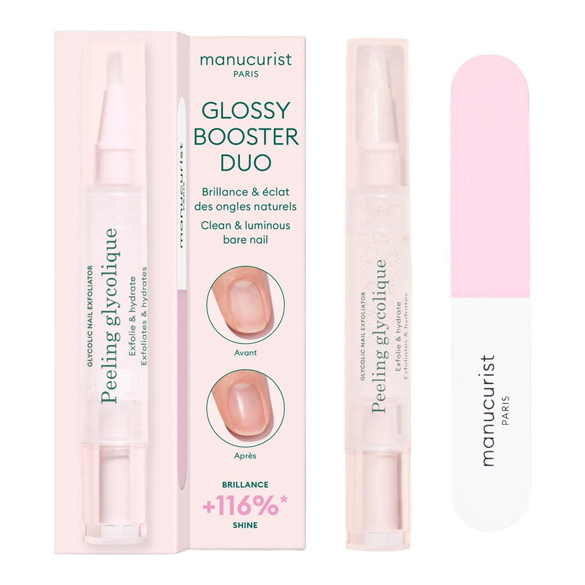 Japanese Manicure Kit Made Easy by - Natural & Simplified - Glycolic Exfoliating