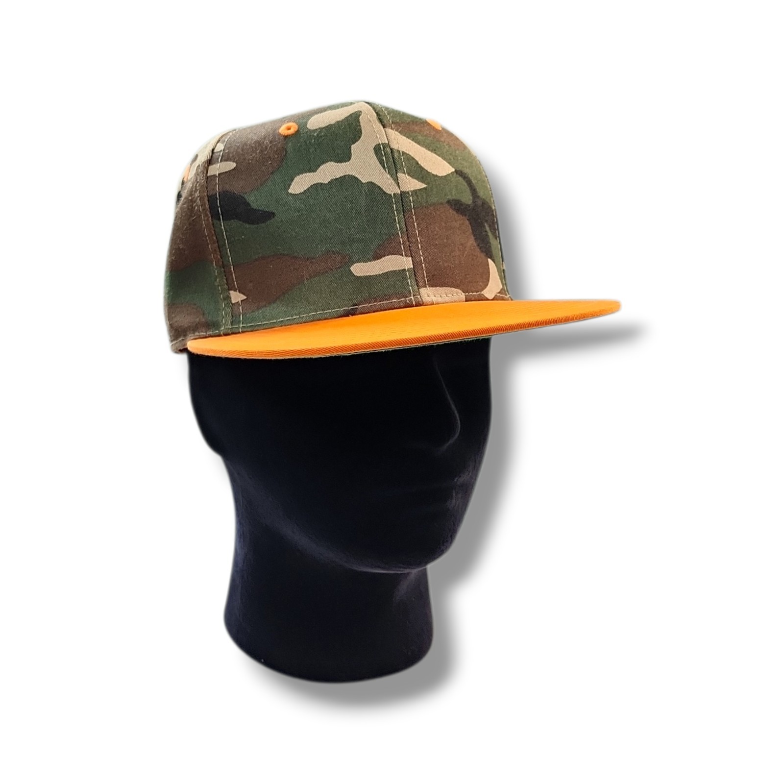 City Hunter Blaze Orange & Green Camo Snap Back Cap Hat Hunting
