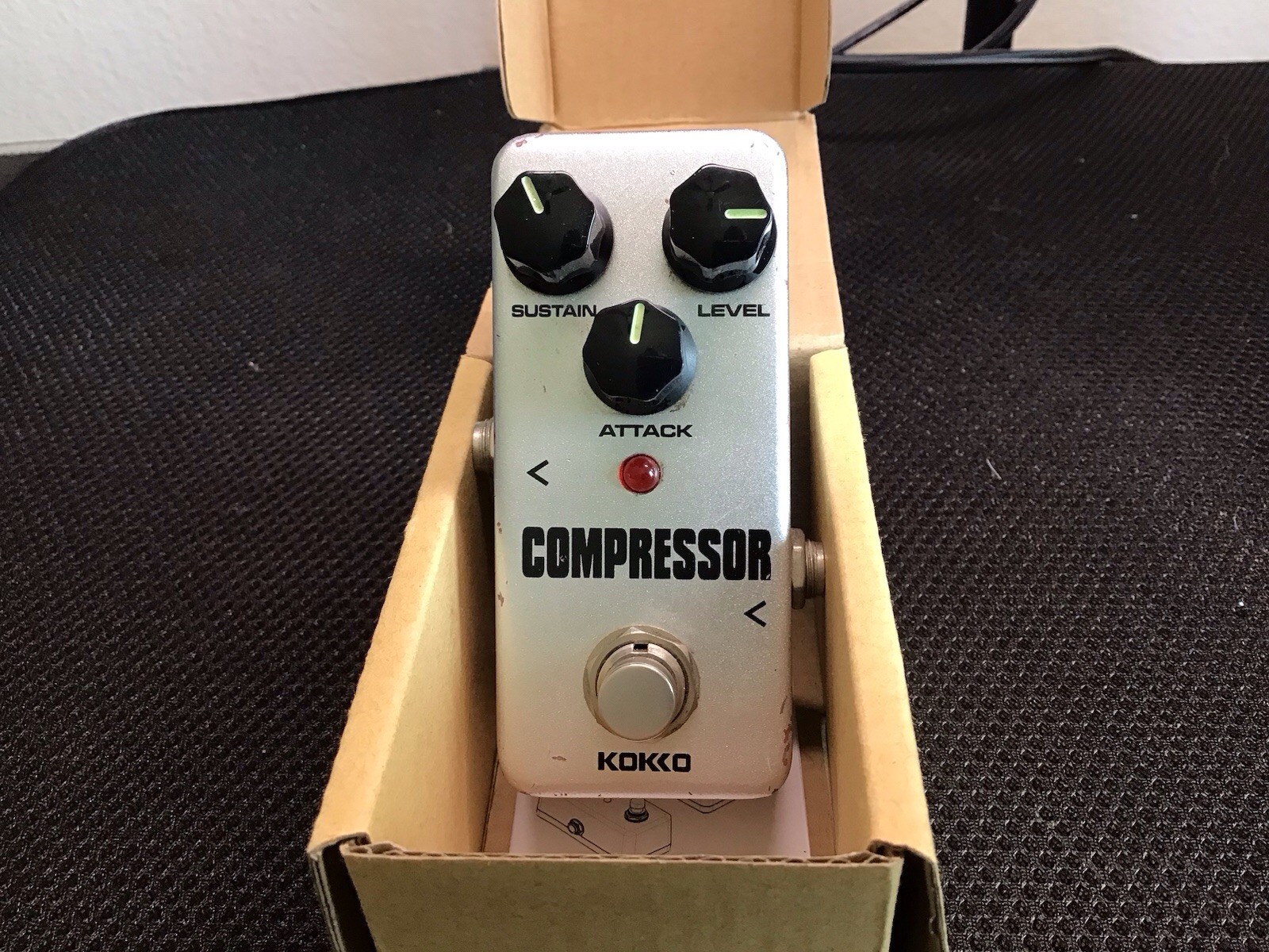 Kokko Compressor Analog Effects Pedal Electric Guitar, Sustain, Level, Attack