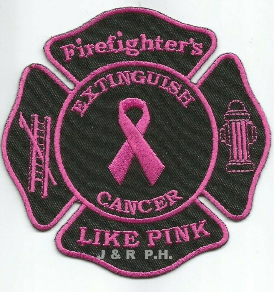 Tribute -  F.F.'s Like Pink  "Extinguish Cancer"  (4" x 4" size) fire patch