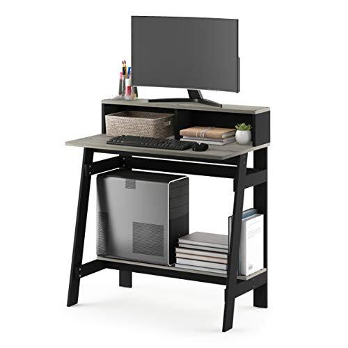 Furinno Simplistic A Frame Computer Desk Black/French Oak Grey A-frame Design