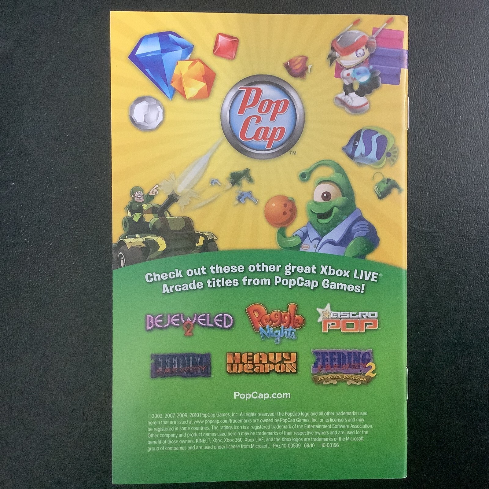 Plants vs. Zombies Microsoft Xbox 360 Instruction Manual Only