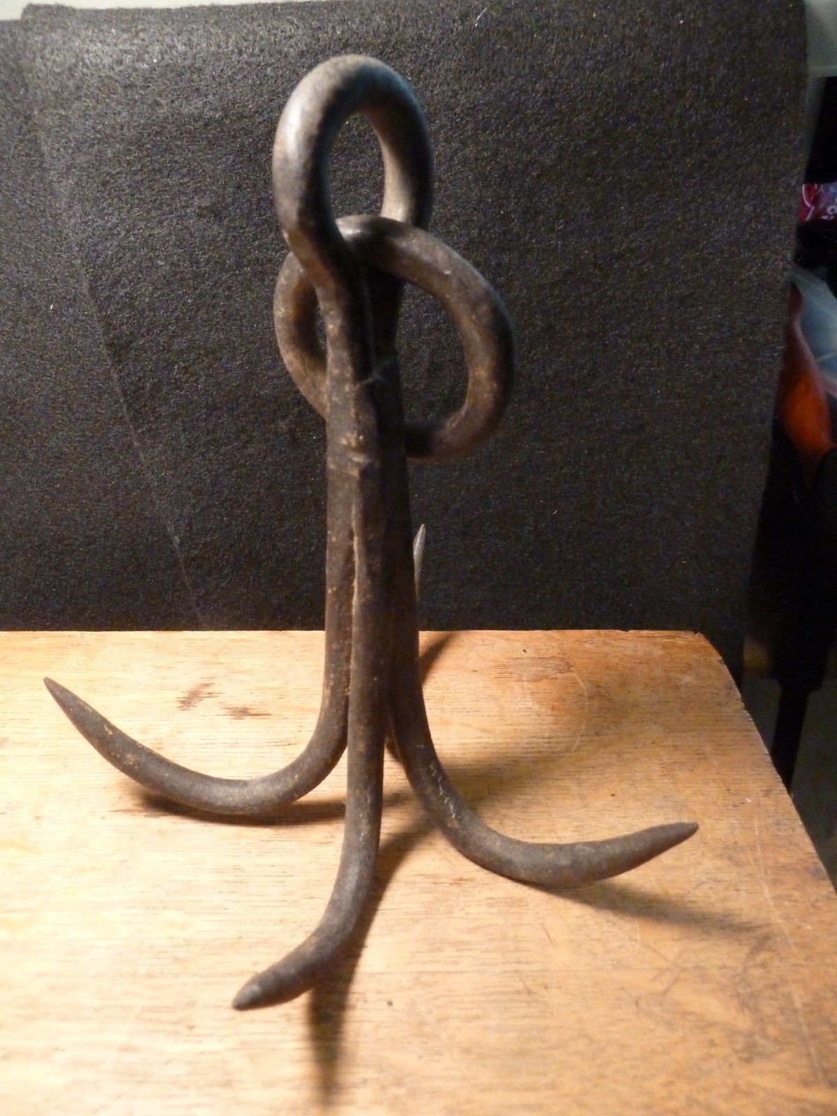 Large 4 Prong Steel Grappling Hook