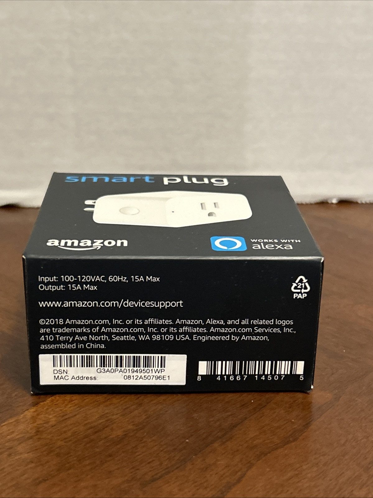 Amazon Alexa Smart Plug Wall Adapter-White- New And sealed Box. 2021
