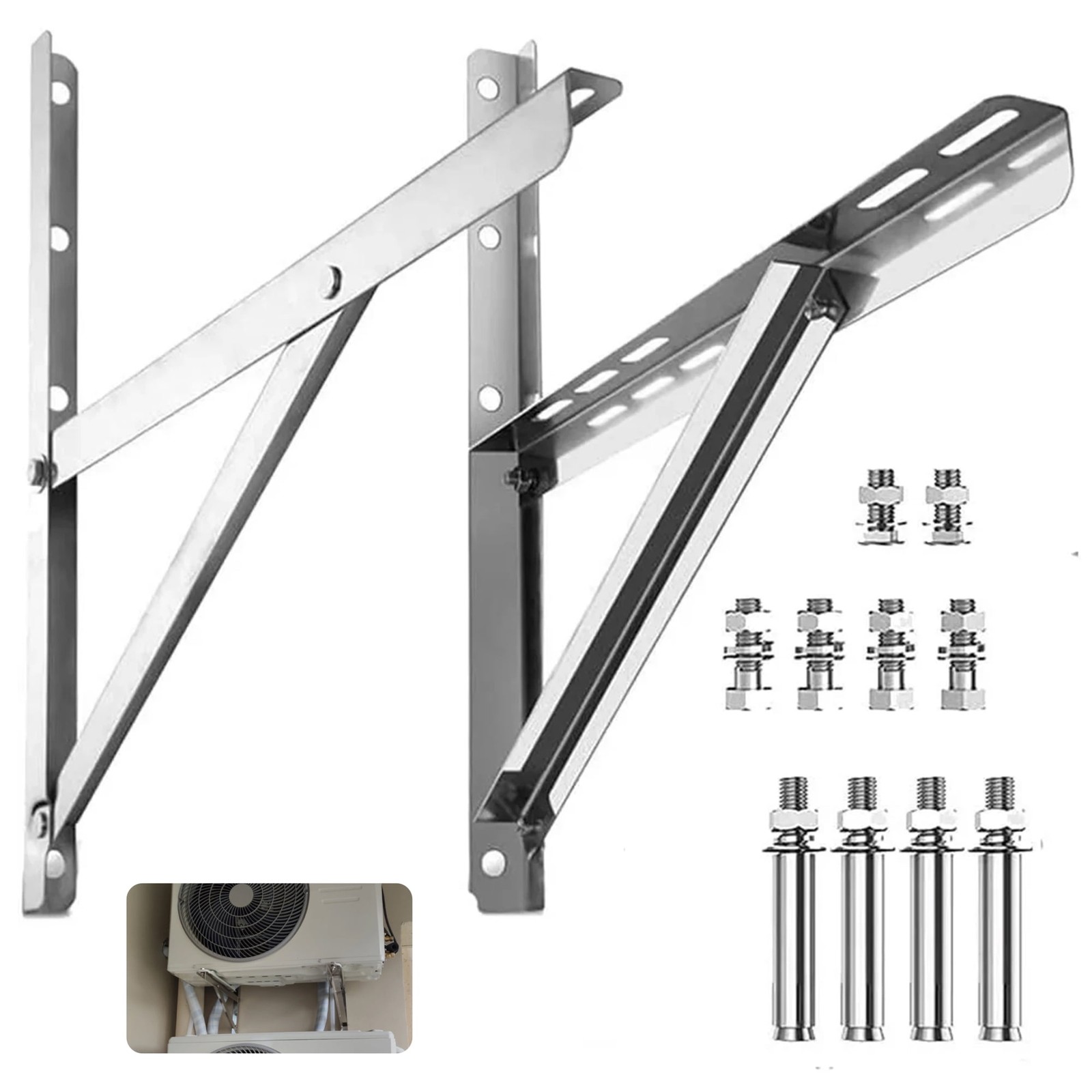 600LBS Steel Mini Split Wall Mount Bracket For Air Conditioner Condensing Units