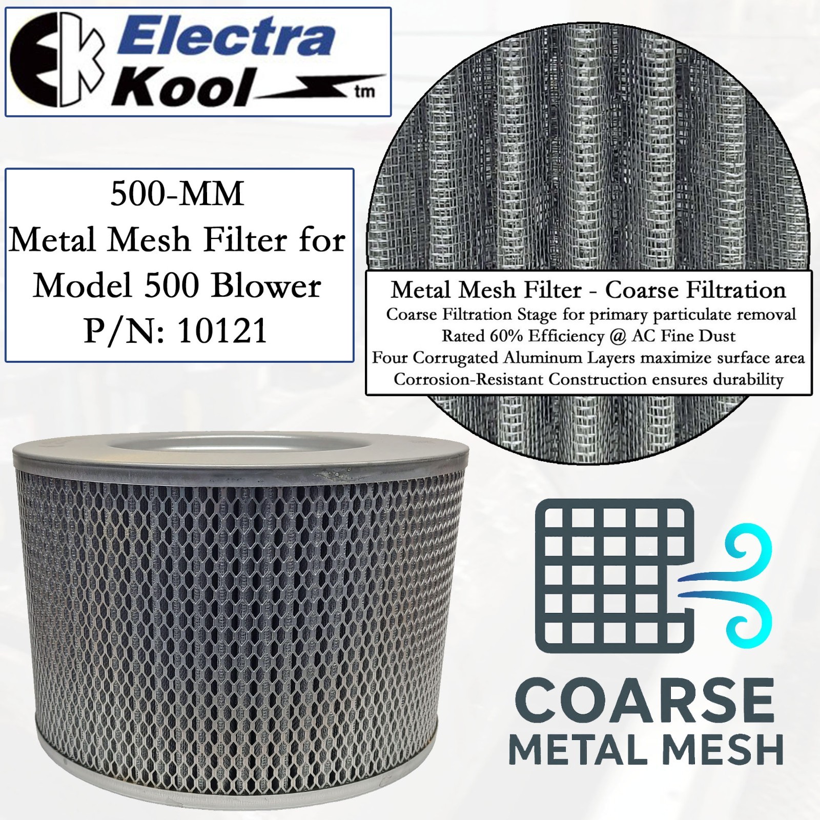 Electra-Kool Model 500 Metal Mesh Replacement Filter, P/N 10121 | Wayne Products