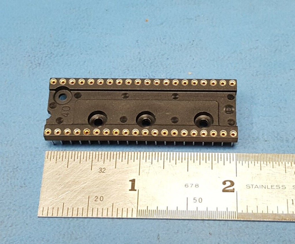 (4PCs) IC SOCKET,  ICA-406-S-TG, 40 PINs , GOLD ON CONTACT AREA, DIP SOCKET
