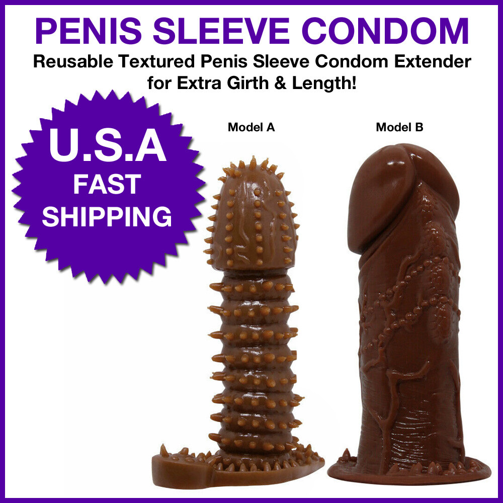 Male Penis Extender Sleeve and Reusable Strong & Soft Condom adds 25% More Girth